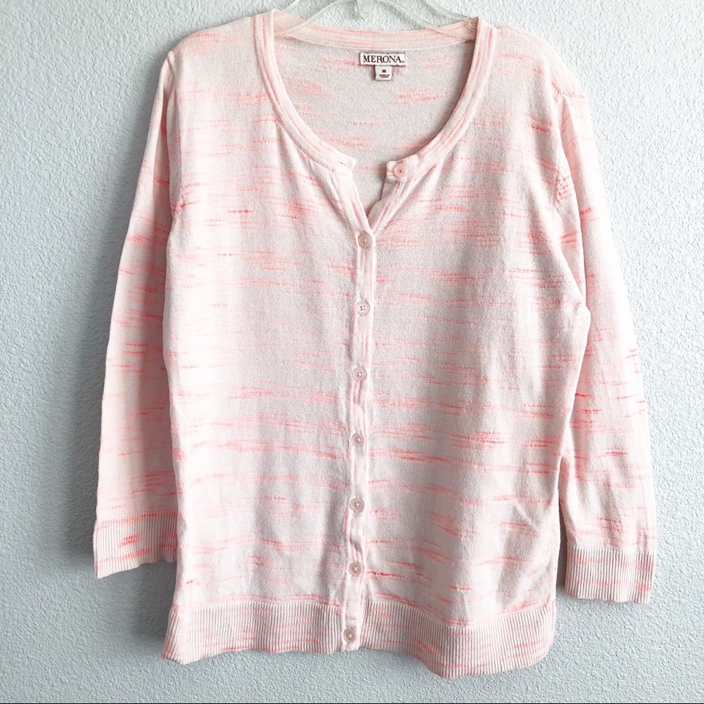 Merona Cream Light Orange Cardigan Sweater Medium